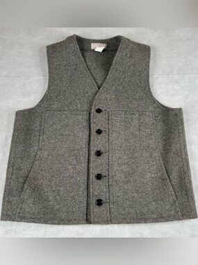 Vintage Filson Virgin Wool Mackinaw Vest 44 Gray Style 20 USA Workwear Hunting